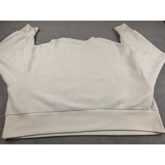 Nike Drifit Womens Beige Cropped Oversized Sweatshirt Boxy Fit Sweater Size M‎ - Picture 7 of 8